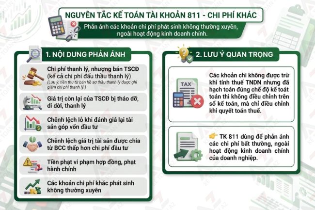 Nguyên tắc kế toán đối với tài khoản 811 – “Chi phí khác” (Thông tư 99 ...